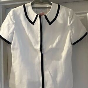 Jones NY Elegant Skirt Suit with Black Trim